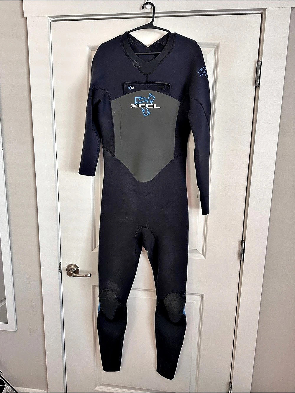 XCEL Infinity X Zip2 Men's Black & Blue Wetsuit Size Large Tall